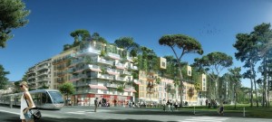 Perspective du projet pour le quartier le Ray par les architectes Edouard François et Jean-Philippe Cabane